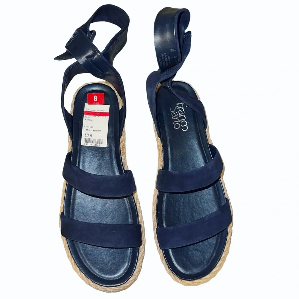 Franco Sarto Navy Blue Platform Sandals